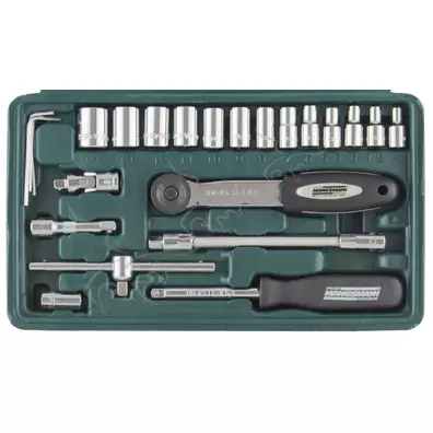 Conjunto de chaves de caixa e bits Mannesmann 1/4" de 65 peças