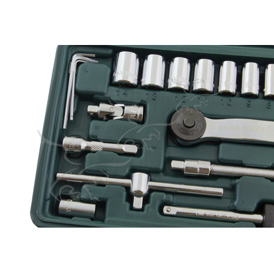 Conjunto de chaves de caixa e bits Mannesmann 1/4" de 65 peças