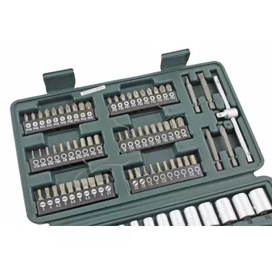 Caixa de 130 peças de catraca de 1/4", chaves de caixa e bits