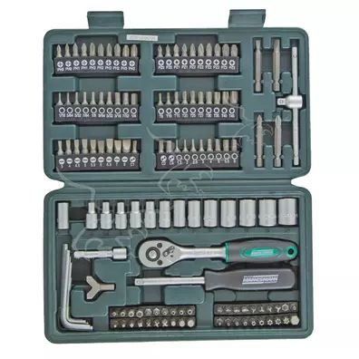 Caixa de 130 peças de catraca de 1/4", chaves de caixa e bits