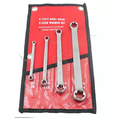 Conjunto de 4 chaves Torx planas fêmeas