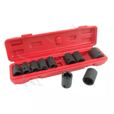 Conjunto de 10 soquetes de impacto 1/2" - 10 a 24 mm