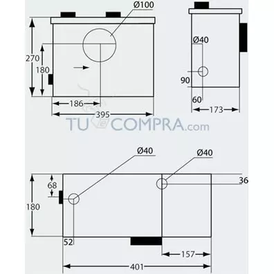 triturador sanitário 600 W