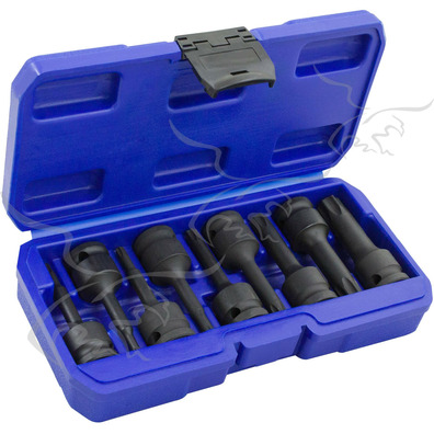 Bits de impacto Torx longos com soquete 1/2&quot; T20 a T70