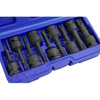 Bits de impacto Torx longos com soquete 1/2&quot; T20 a T70