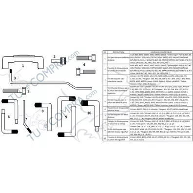 Kit para distribuição Audi, Volkswagen VW, Volvo, Citroen e Peugeot (PSA)