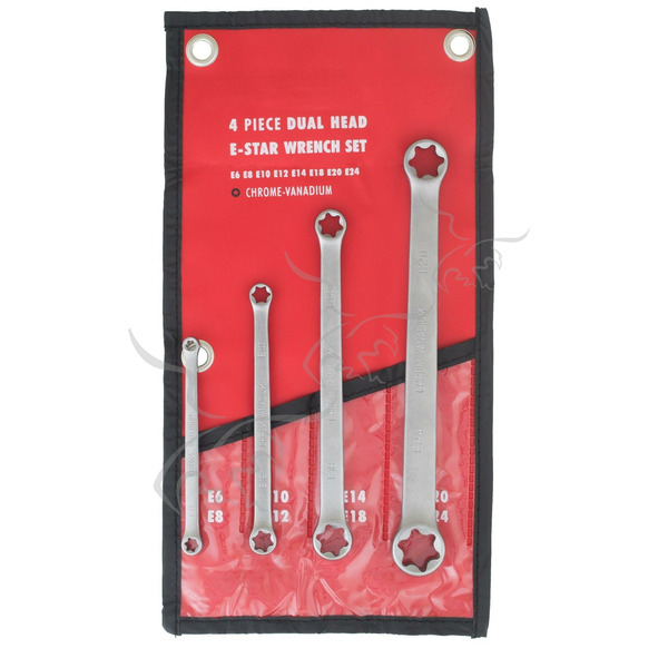 Conjunto de 4 chaves Torx planas fêmeas