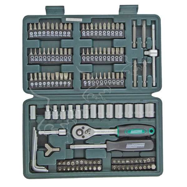 Caixa de 130 peças de catraca de 1/4", chaves de caixa e bits