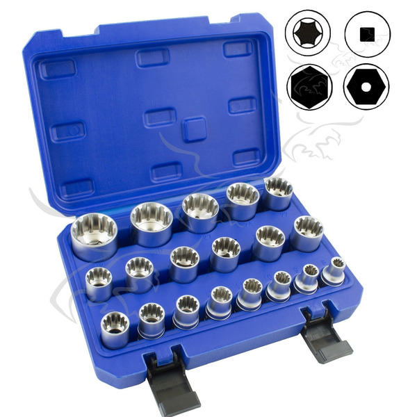 Chaves de soquete em métrica, polegadas e Torx 19 PCS 8-32 mm