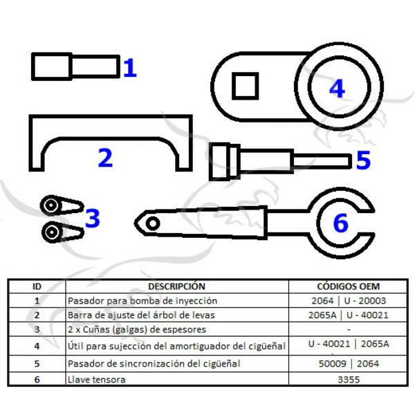 Jogo para distribuição VAG Volkswagen VW 2.4 e 2.5 D SDI TDI