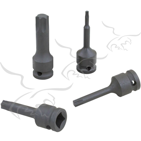 Bits de impacto Torx longos com soquete 1/2&quot; T20 a T70