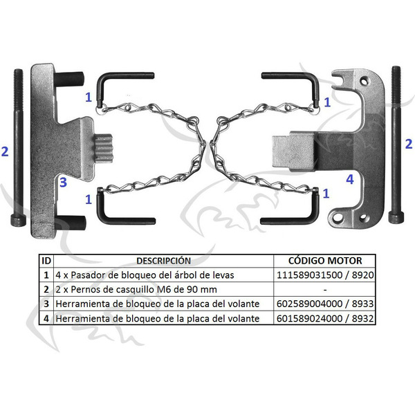 Kit para distribuição Chrysler, Jeep e Mercedes 2.1D, 2.2D e 2.7D CRD